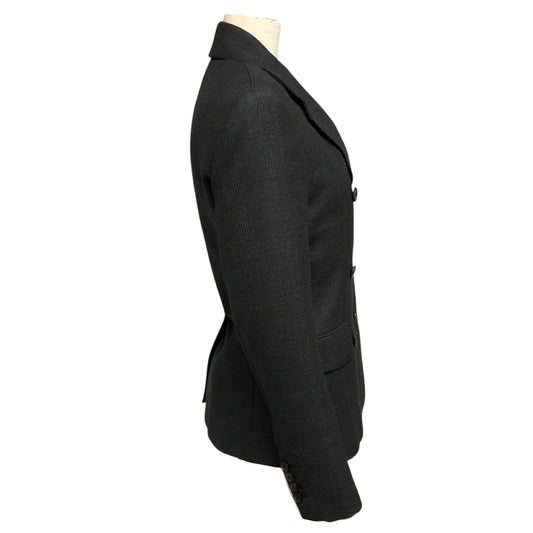 Prada Charcoal Grey Double Breasted Wool Plaid Blazer