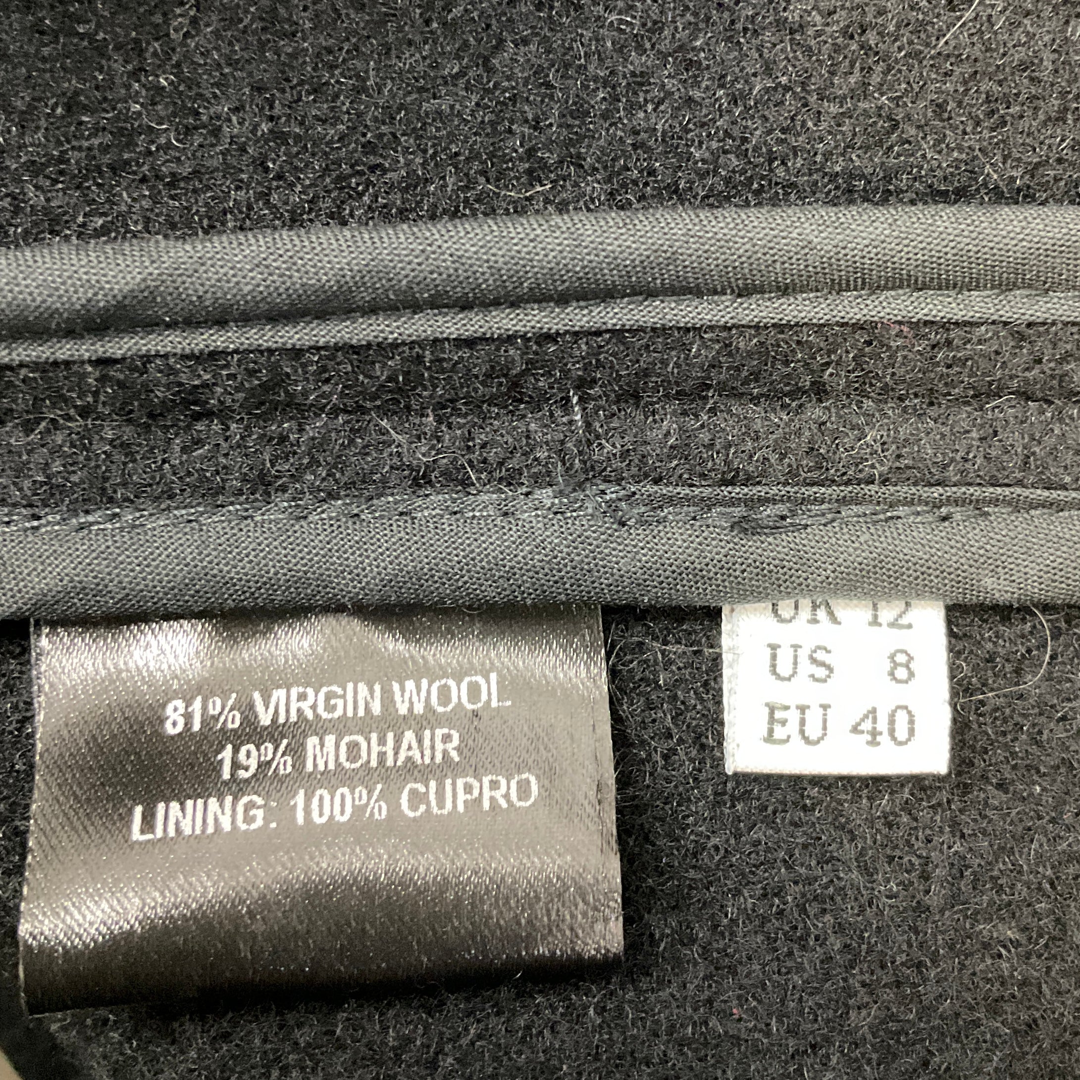 JW Anderson Black Oversize Collar Coat with Knot Buttons