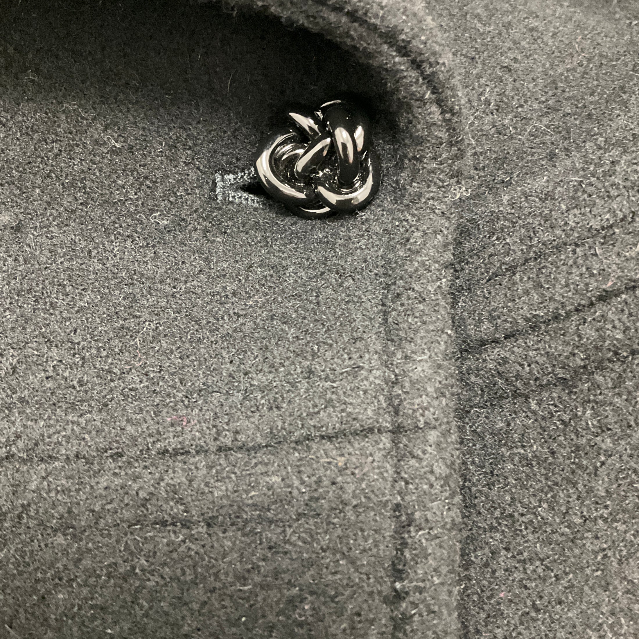 JW Anderson Black Oversize Collar Coat with Knot Buttons