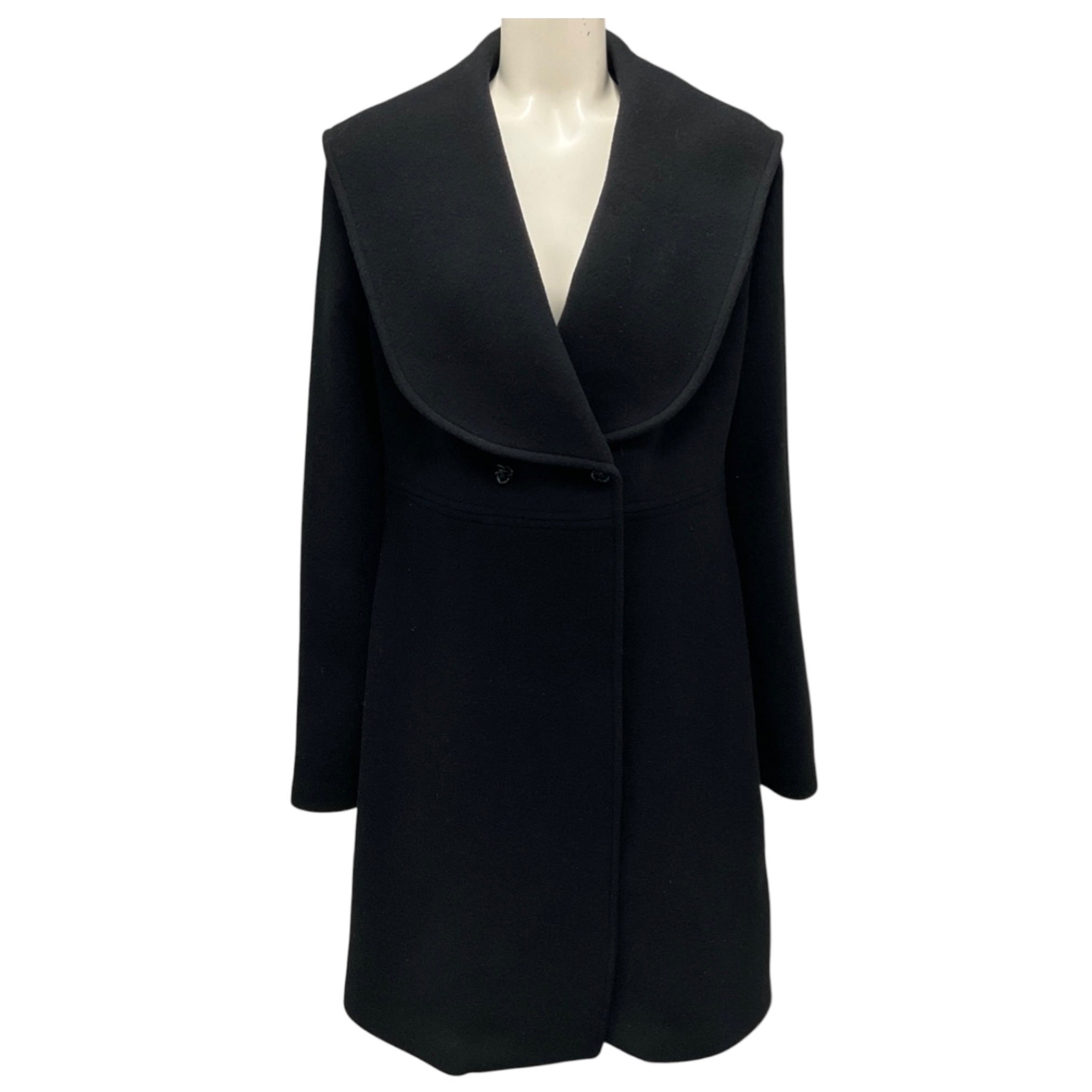 JW Anderson Black Oversize Collar Coat with Knot Buttons