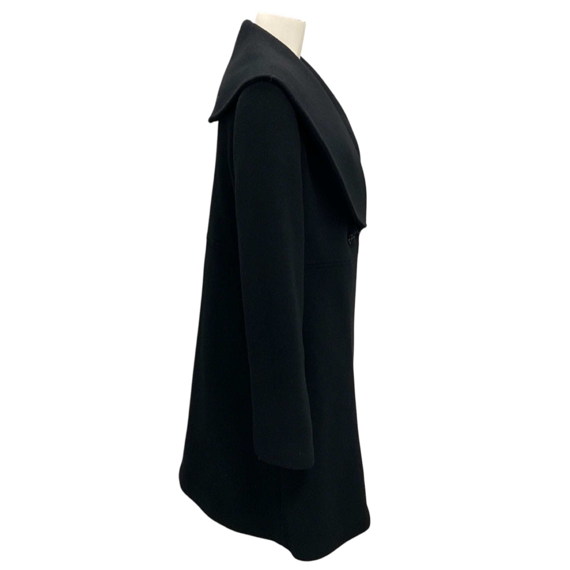 JW Anderson Black Oversize Collar Coat with Knot Buttons