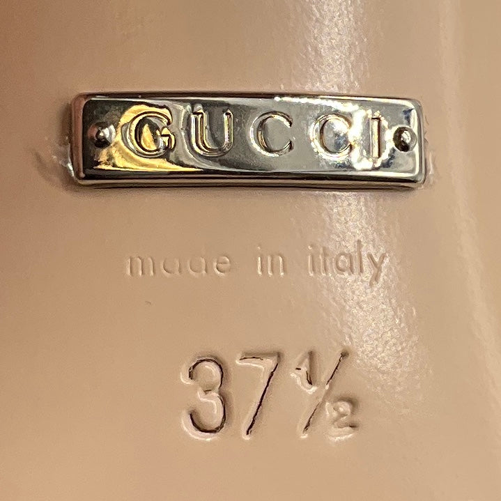 Gucci Black Crystal Embellished GG Logo Buckle Madelyn Leather Mule