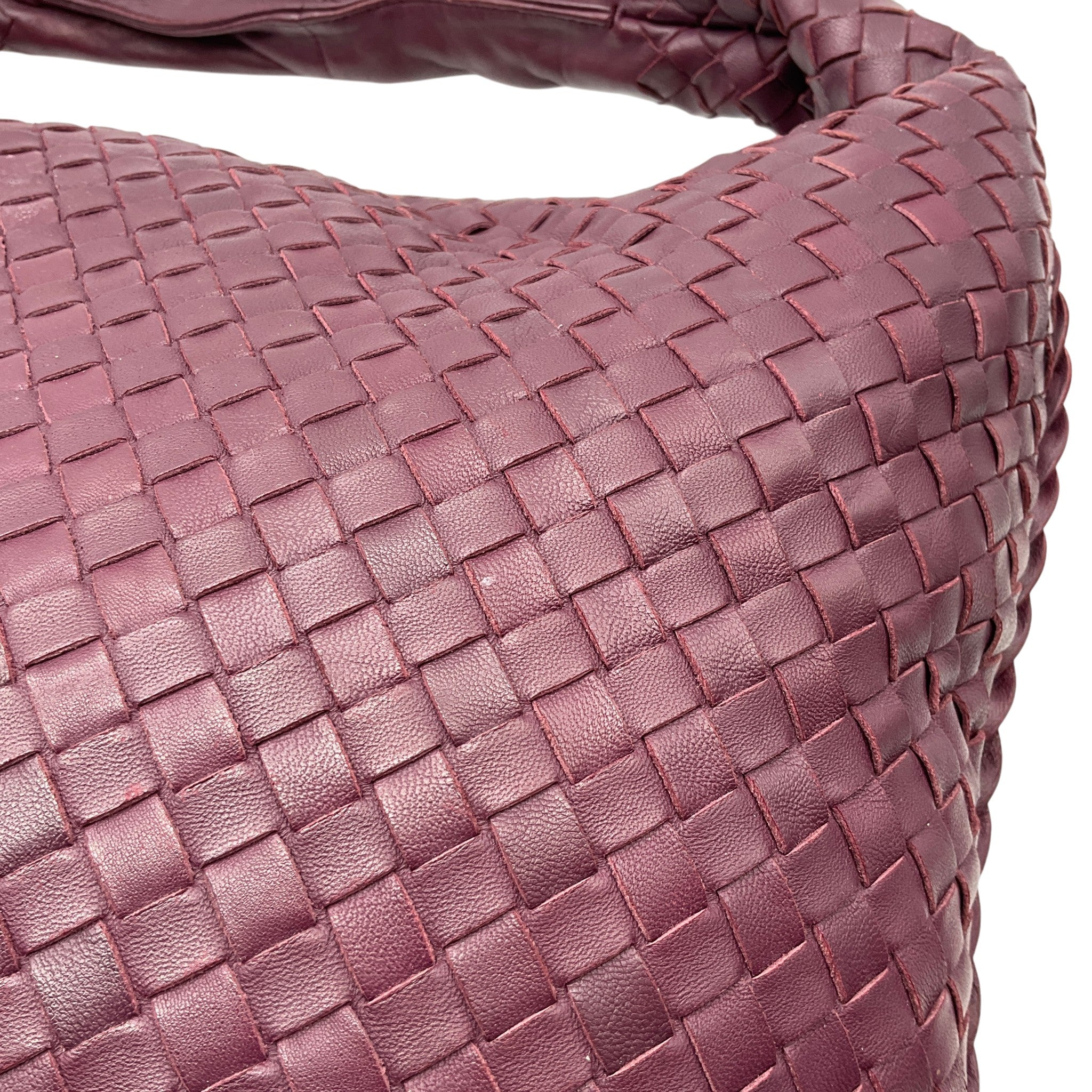 Bottega Veneta Burgundy Intrecciato Leather Hobo Bag