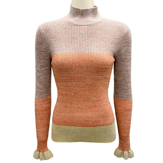 Ulla Johnson Multi Ribbed Knit Mock Neck Sweater