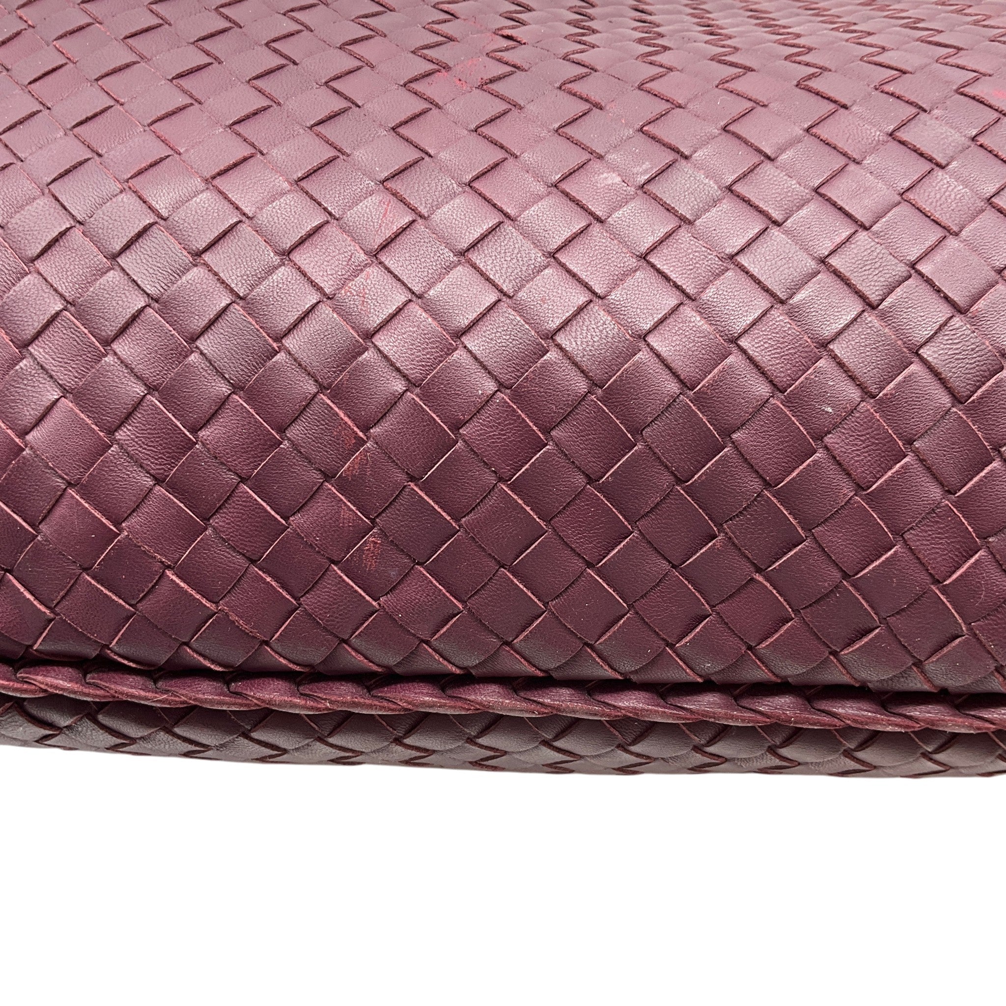 Bottega Veneta Burgundy Intrecciato Leather Hobo Bag