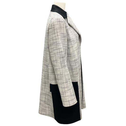 Jil Sander Navy Collection White / Black Double Breasted Tweed Coat