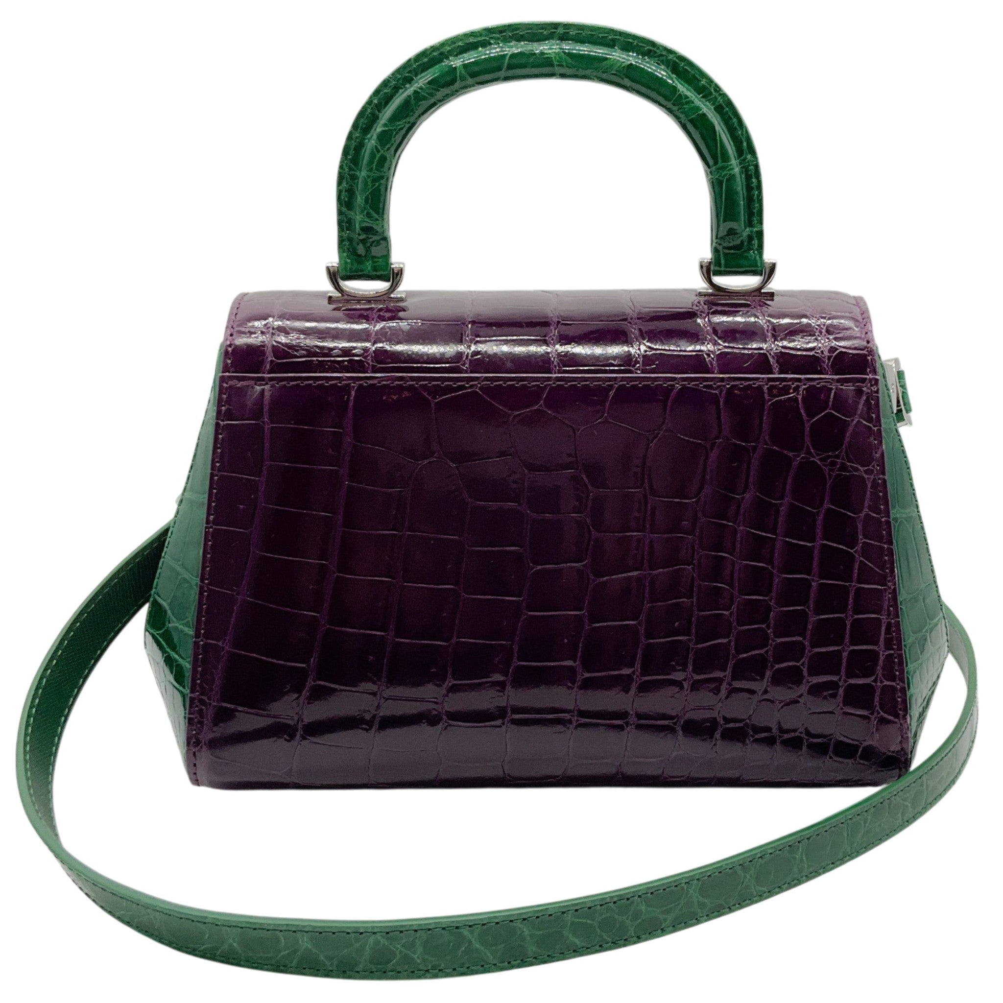 Kwanpen Purple / Green Croc Shoulder Bag