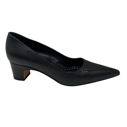 Manolo Blahnik Black Pointed Toe Low Heel Leather Pumps
