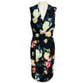 Load image into Gallery viewer, Adam Lippes Black Multi Floral Crepe Midi Dress
