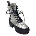 Load image into Gallery viewer, Louis Vuitton Silver Metallic Patent Calfskin Spaceship Laureate Platform Desert Boots
