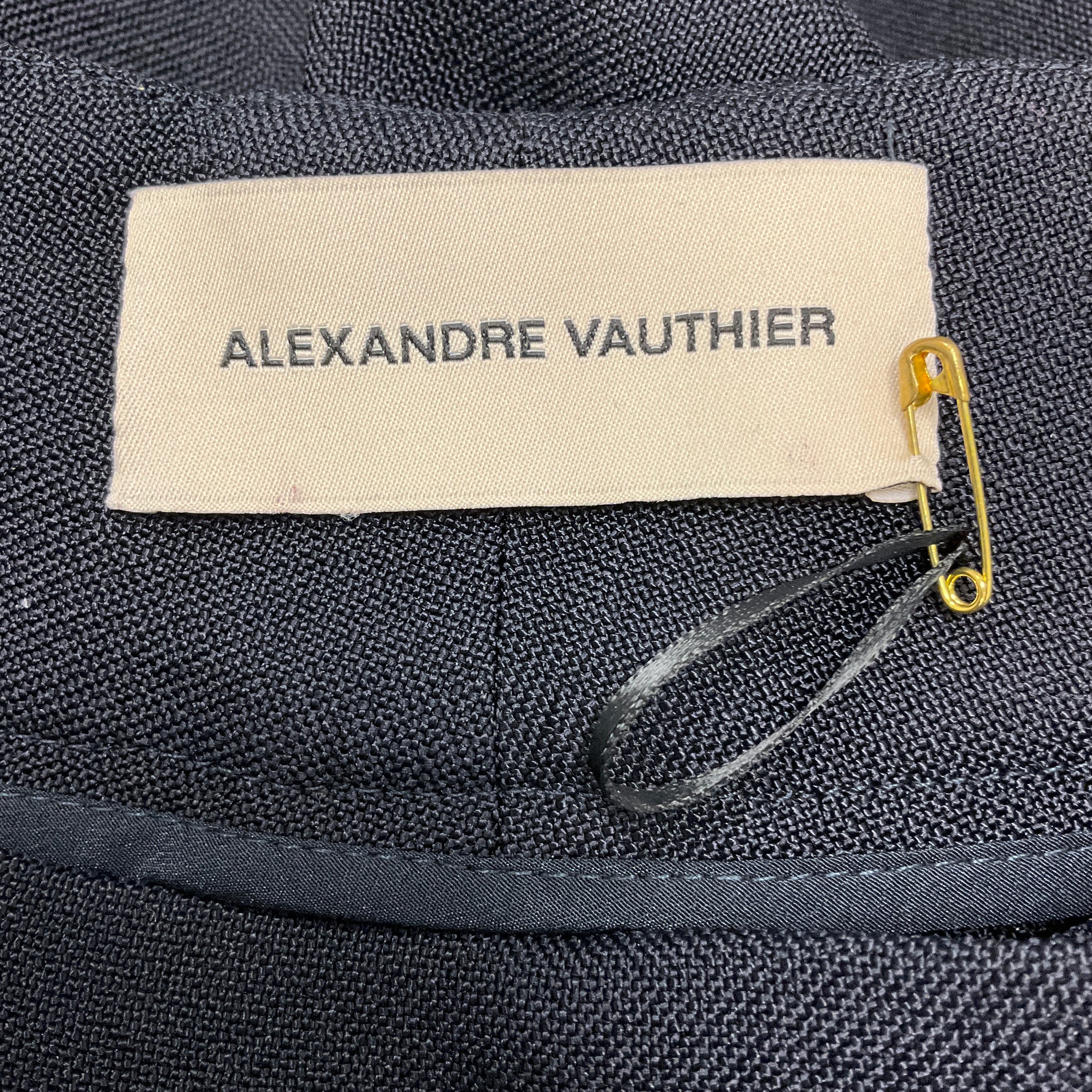 Alexandre Vauthier Navy Tailored Wide Leg Pant