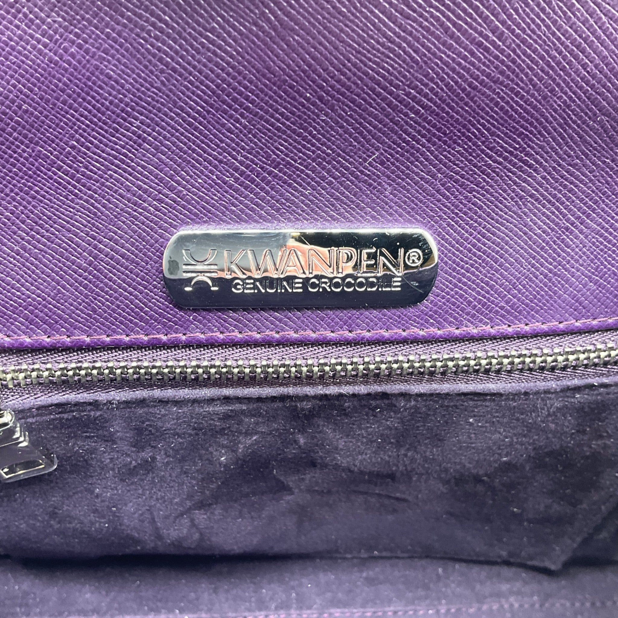 Kwanpen Purple / Green Croc Shoulder Bag