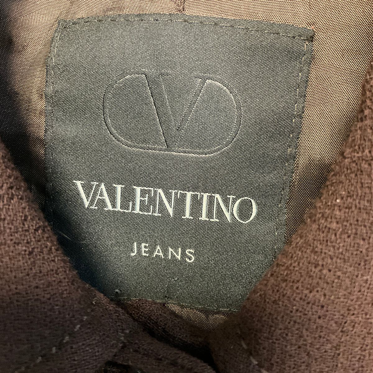 Valentino Jeans Brown Button Front Wool Gauze Jacket