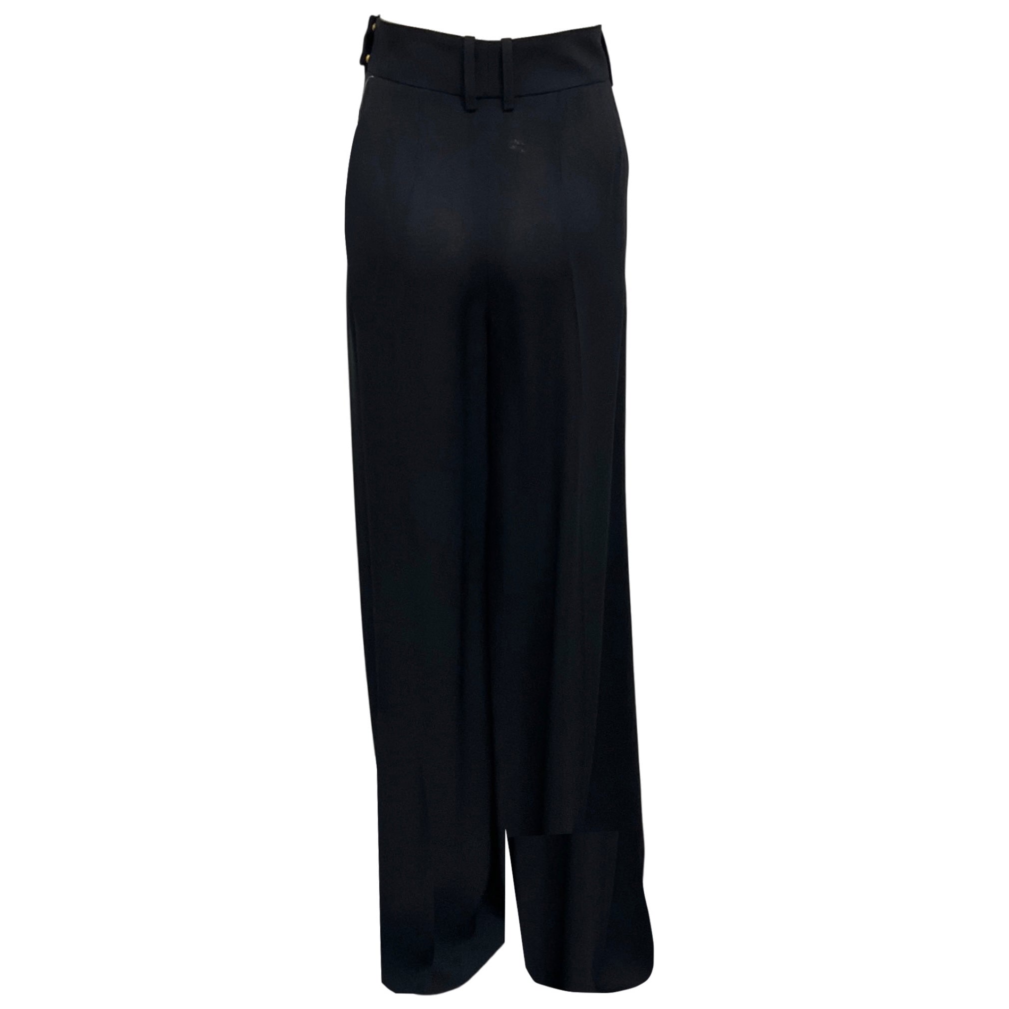 Alexandre Vauthier Navy Tailored Wide Leg Pant