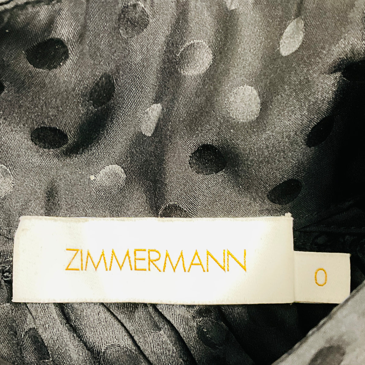 Zimmermann Black Polka Dot Patterned Silk Blouse