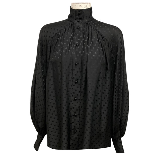 Zimmermann Black Polka Dot Patterned Silk Blouse