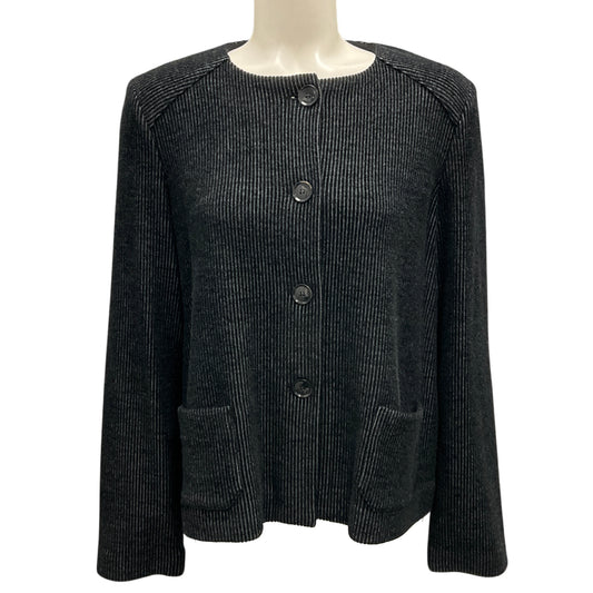 Amina Rubinacci Black / Grey Wool Knit Baltes Jacket