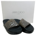 Load image into Gallery viewer, Jimmy Choo Black Rubber Diamond Slide Platform Sandals
