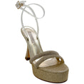 Load image into Gallery viewer, Casadei Honey Goldust Donna Hollywood Dazzle Platform Sandals

