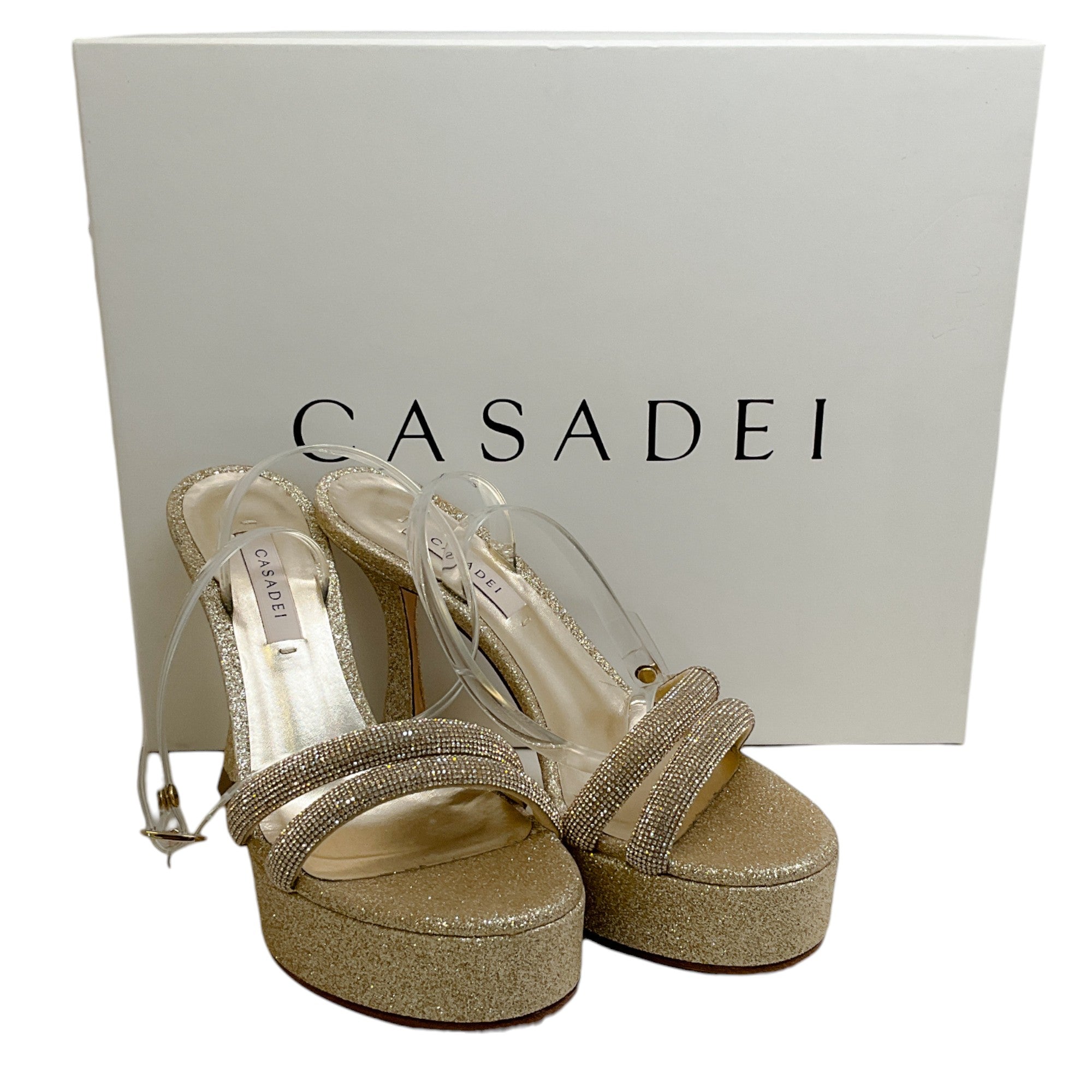 Casadei Honey Goldust Donna Hollywood Dazzle Platform Sandals