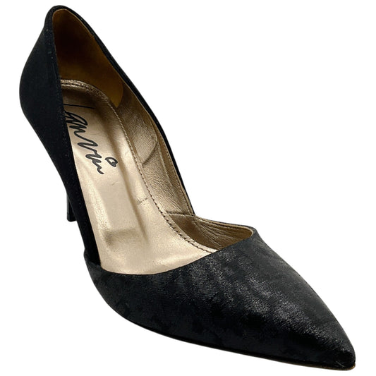 Lanvin Black Satin / Jacquard Brocade d'Orsay Pumps
