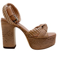 Load image into Gallery viewer, Casadei Natural Dafne Woven Leather Formentera Platform Sandals
