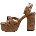 Load image into Gallery viewer, Casadei Natural Dafne Woven Leather Formentera Platform Sandals
