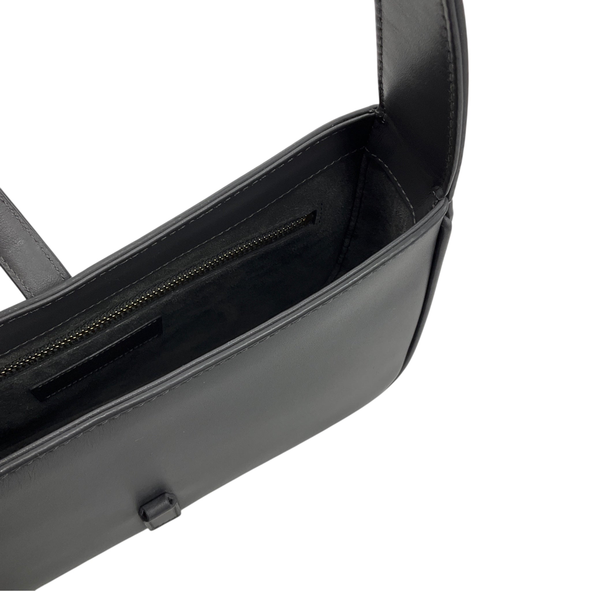 Saint Laurent Dark Grey Smooth Calfskin Le 5 a 7 Shoulder Bag