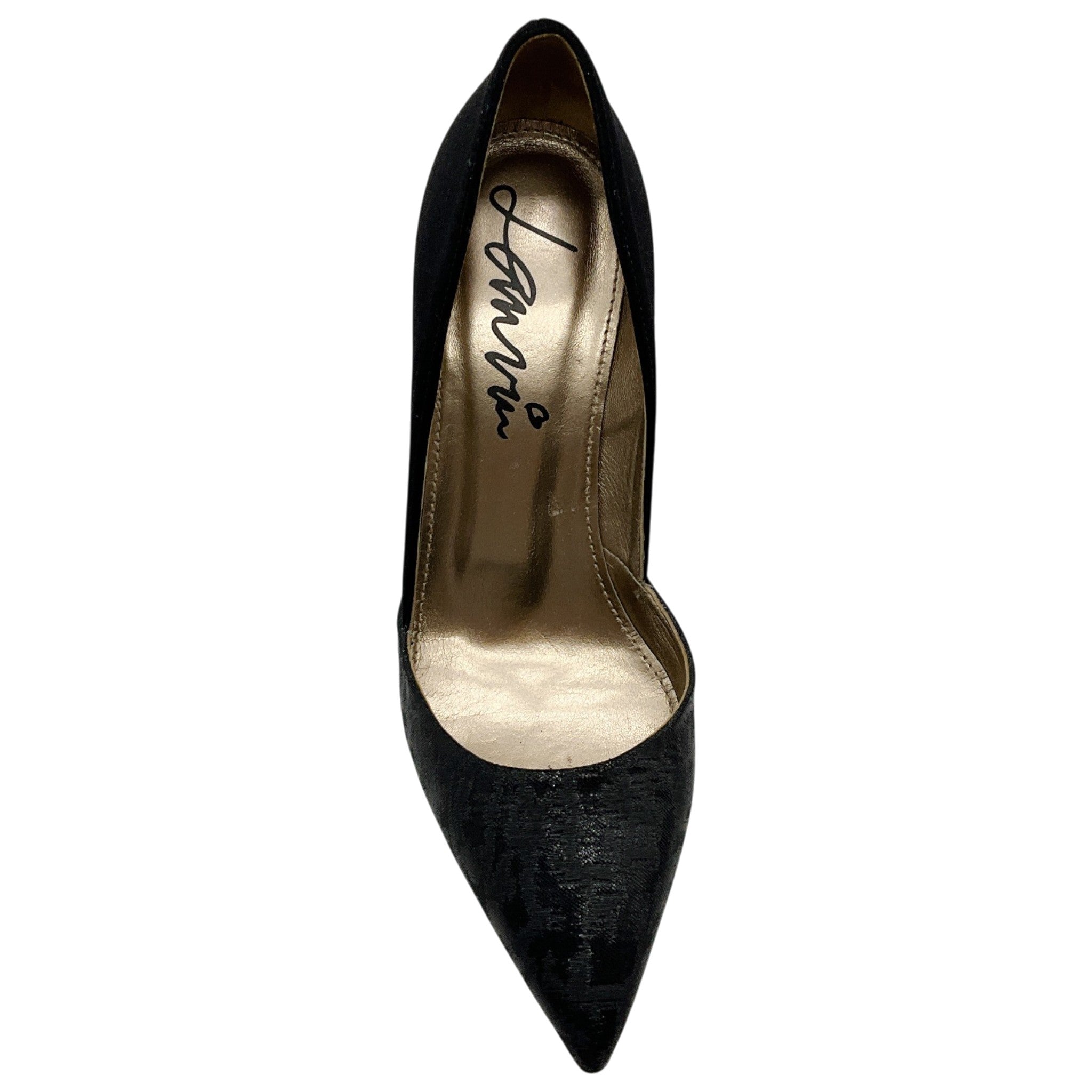 Lanvin Black Satin / Jacquard Brocade d'Orsay Pumps