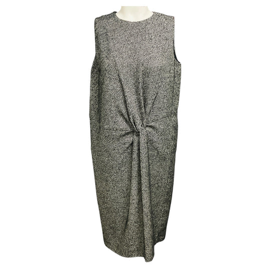 Maison Margiela Black / White / Grey Multi Sleeveless Tweed Sheath Dress