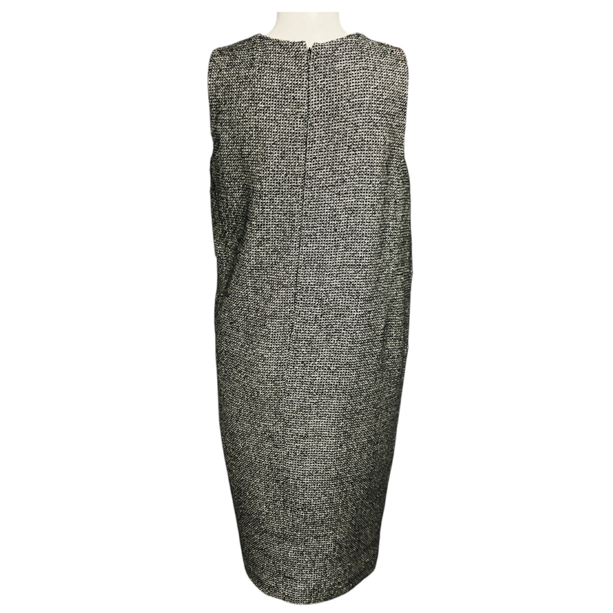 Maison Margiela Black / White / Grey Multi Sleeveless Tweed Sheath Dress