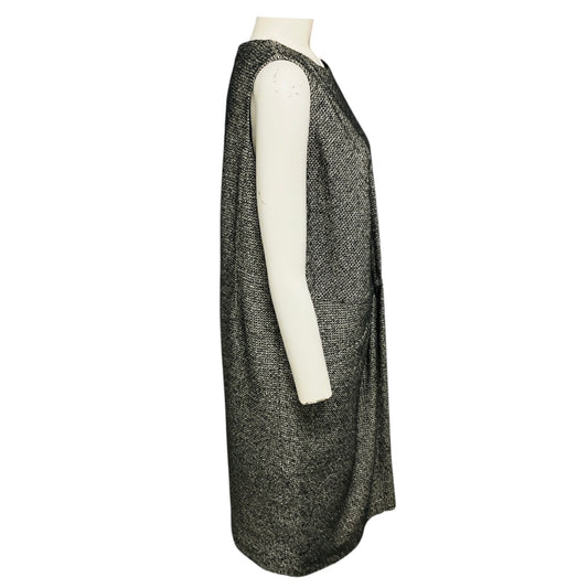 Maison Margiela Black / White / Grey Multi Sleeveless Tweed Sheath Dress