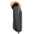 Load image into Gallery viewer, Brunello Cucinelli Slate Blue Fox Fur Trim Cashmere Knit Toggle Sweater
