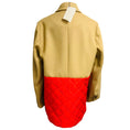 Load image into Gallery viewer, Maison Kitsune Tan / Red Quilted Hem Wool Coat
