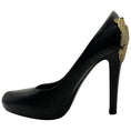 Load image into Gallery viewer, Givenchy Black Leather Platform Pumps with Gold Metal Embellishment
