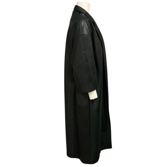 Fear of God Black Marbella Cow Leather Open Front Mid Length Coat