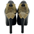 Load image into Gallery viewer, Givenchy Black Leather Platform Pumps with Gold Metal Embellishment
