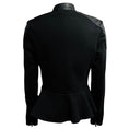 Load image into Gallery viewer, Ralph Lauren Black Label Black Calf Leather and Cotton Jersey Zip Front Jacket
