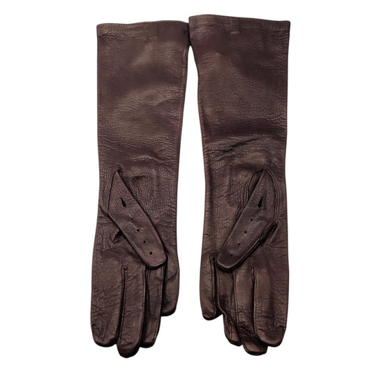 Marni Dark Brown Long Leather Gloves