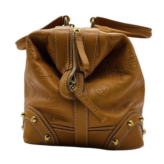Loewe RARE Tan Leather Desde 1846 Since 1846 Fiel a la Piel 160 Aniversario Anniversary Double Top Handle Handbag