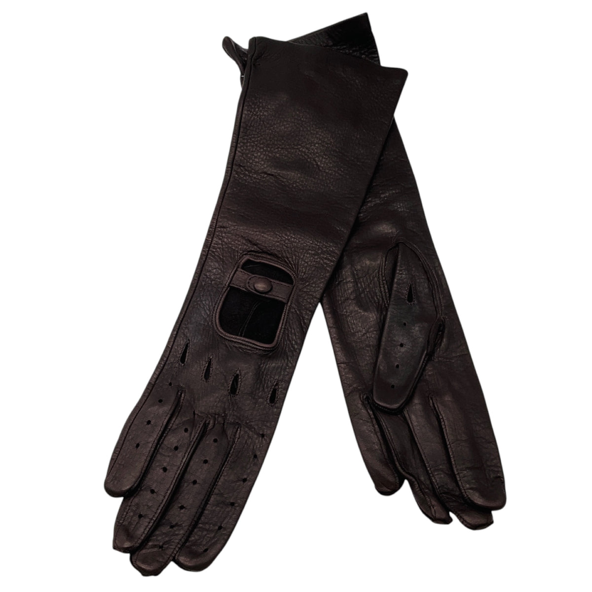 Marni Dark Brown Long Leather Gloves