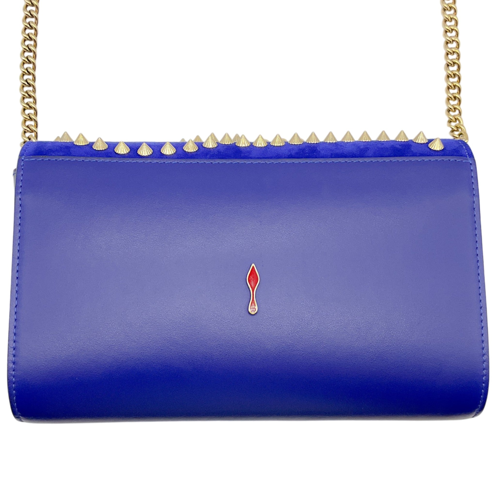 Christian Louboutin Galactiqueen Blue Suede / Leather Paloma Clutch Bag