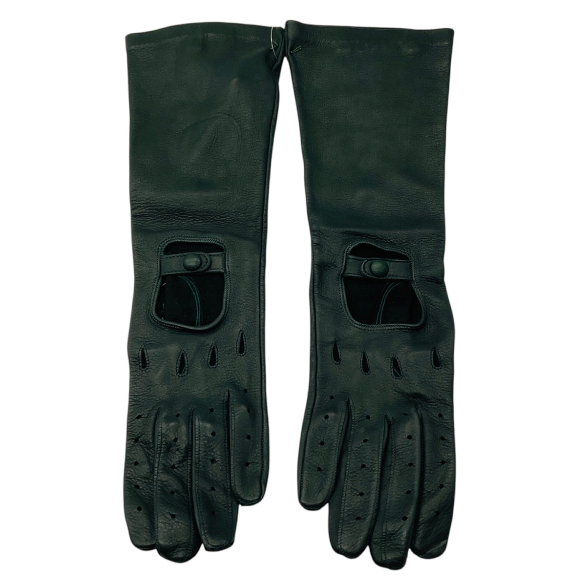 Marni Dark Green Long Leather Gloves