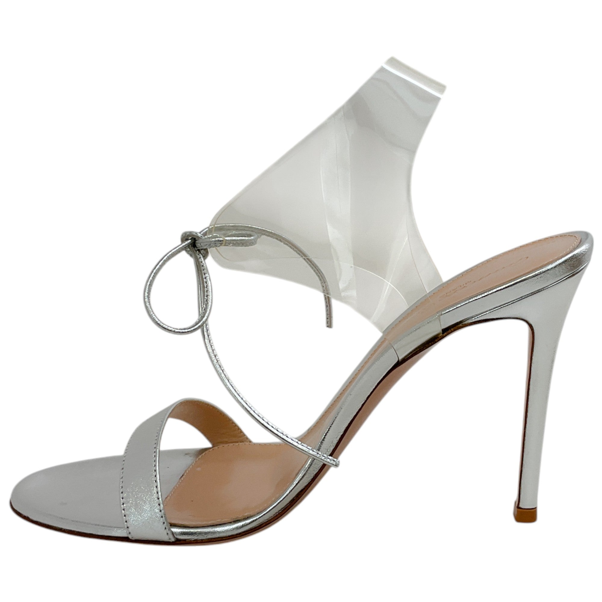 Gianvito Rossi Silver / PVC Estelle Sandals