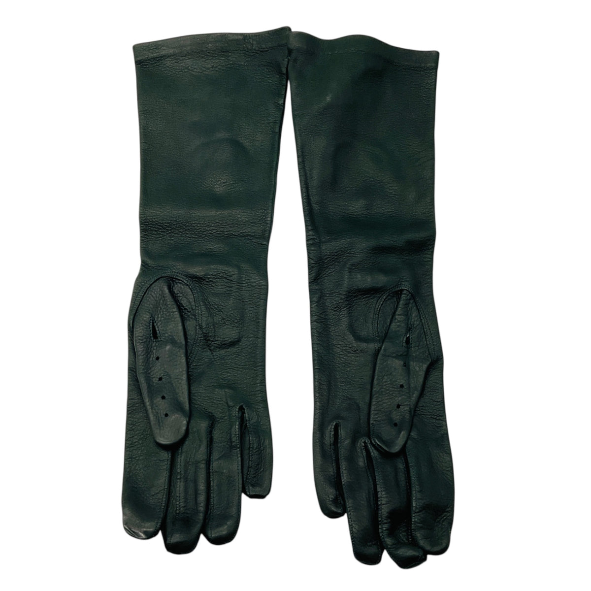 Marni Dark Green Long Leather Gloves