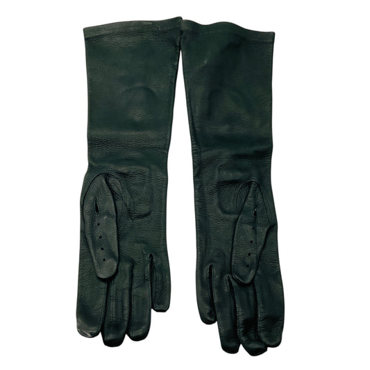 Marni Dark Green Long Leather Gloves