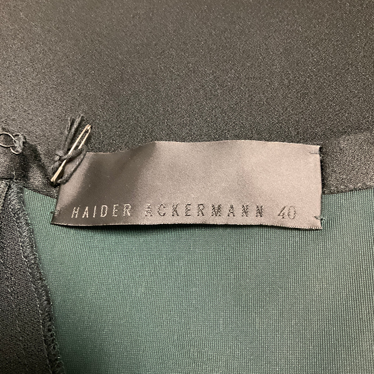 Haider Ackermann Deep Green / Super Shiny Black Kerria Velvet Midi Skirt