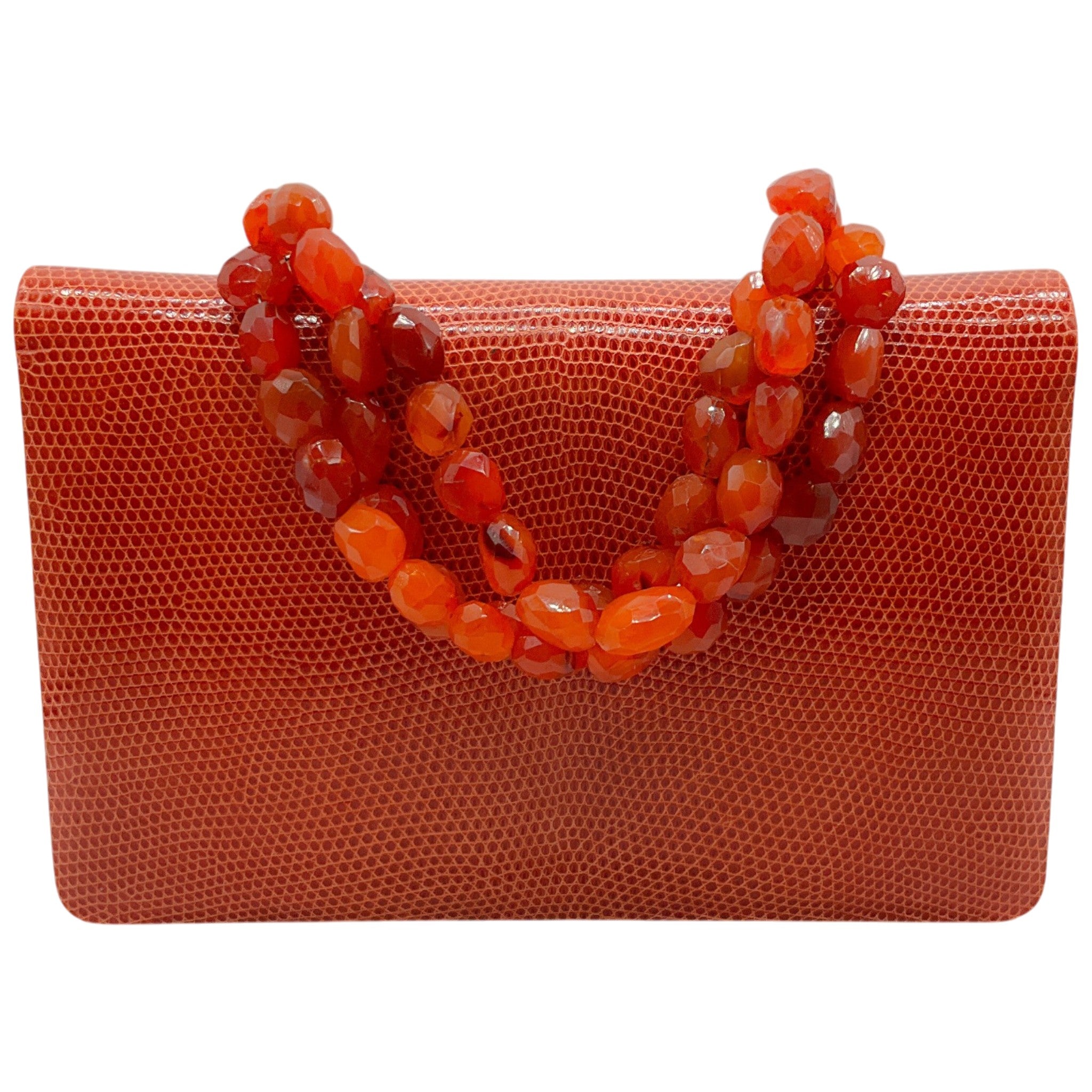 Darby Scott Orange Lizard Necklace Bag