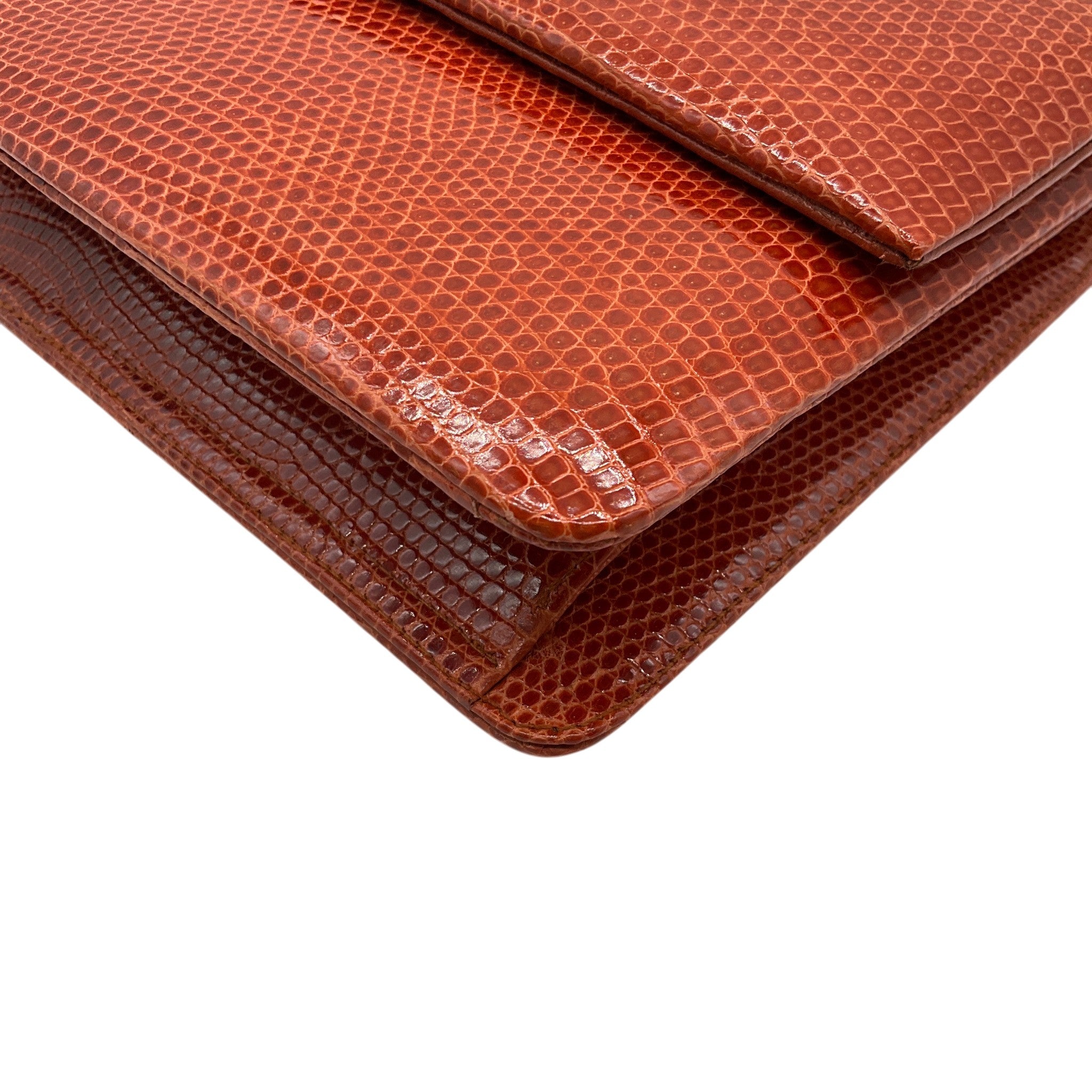 Darby Scott Orange Lizard Necklace Bag