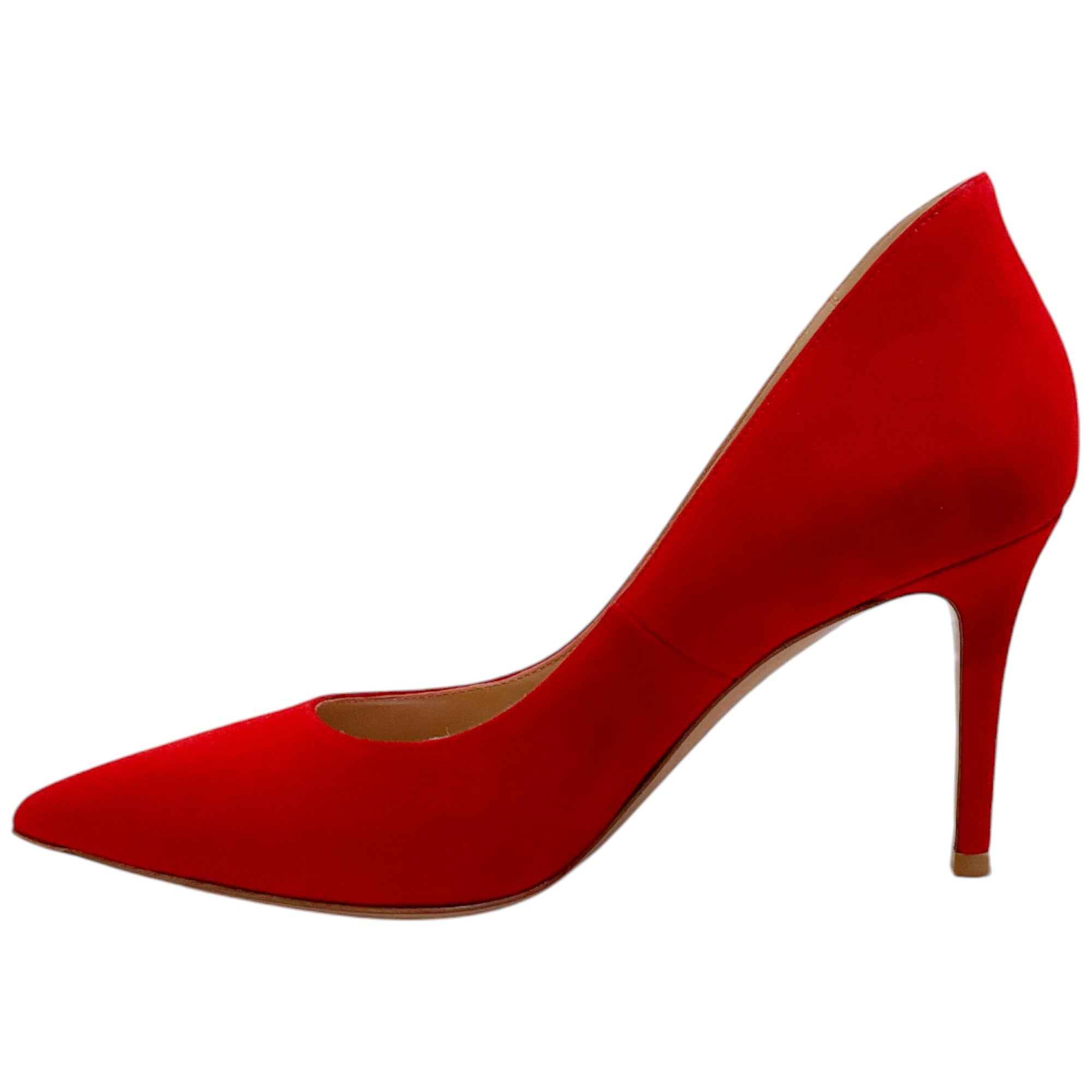 Gianvito Rossi Tabasco Red Suede Ellipsis 85 Pumps